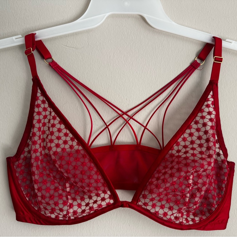 Victoria's Secret Red Criss-Cross Bra